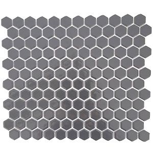 GREY HEXAGONAL GLOSS MOSAIC 23X26MM 260X300 SHEET