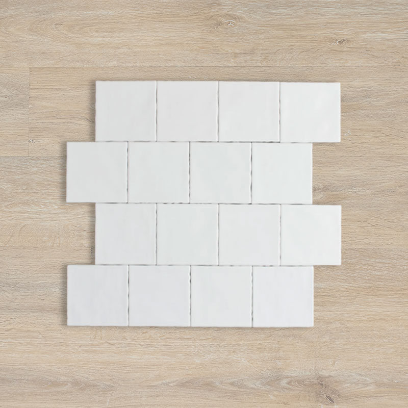 LODGE WAVY MATT WHITE WALL 150X150MM 15UAW1M