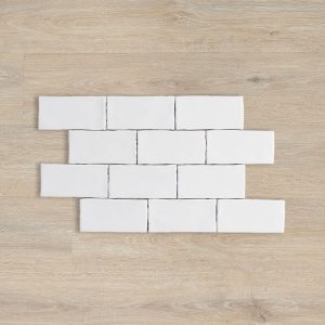 LODGE SUBWAY WAVY EDGE MATT WHITE WALL 75X150MM 07WAW1M