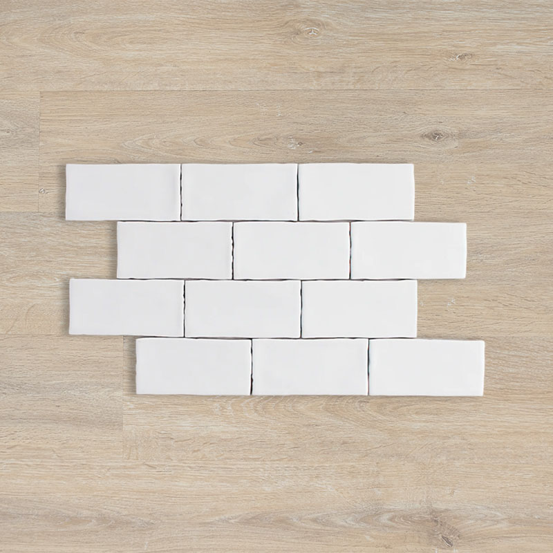 LODGE SUBWAY WAVY EDGE MATT WHITE WALL 75X150MM 07WAW1M